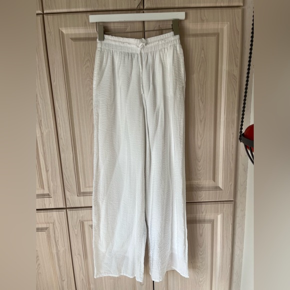 Dynamite Pants - Dynamite White Elastic Waist Wide-Leg Pants